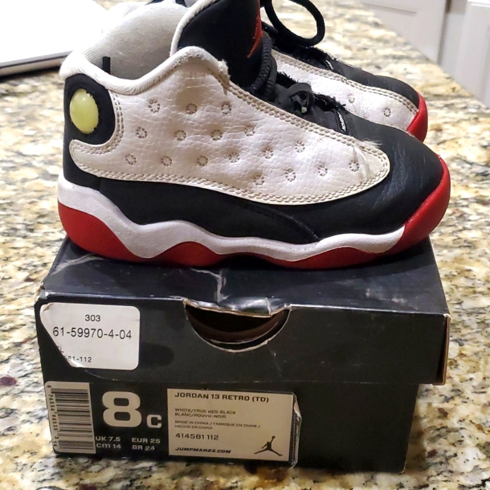 Nike Air Jordan 13 XIII He Got Game 414581-112 White Black Red TD Toddler 8C